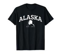 Alaska State Map Vintage Travel Design T-Shirt