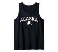 Alaska State Map Vintage Travel Design Tank Top