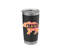 Alaska State Pride Proud Alaskan Pink Grizzly Bear Stainless Steel Insulated Tumbler