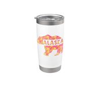 Alaska State Pride Proud Alaskan Pink Grizzly Bear Stainless Steel Insulated Tumbler