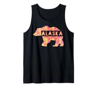 Alaska State Pride Proud Alaskan Pink Grizzly Bear Tank Top