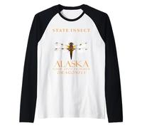 Alaska Territory Insect The Four Spot Skimmer Dragonfly Raglan Baseball Tee