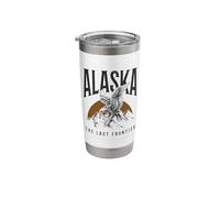 Alaska The Last Frontier Bald Eagle Vintage Souvenir Stainless Steel Insulated Tumbler
