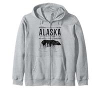 Alaska The Last Frontier Bear Nature Vintage Souvenir Zip Hoodie