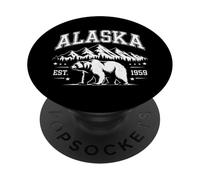 Alaska The Last Frontier Est 1959 Bear Mountain Souvenir PopSockets Adhesive PopGrip