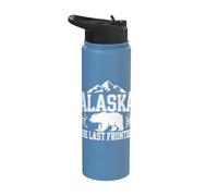Alaska The Last Frontier Est 1959 Bear Mountain Souvenir Stainless Steel Insulated Water Bottle