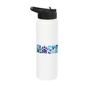 Alaska The Last Frontier Nature Lover Bear Vintage Souvenir Stainless Steel Insulated Water Bottle