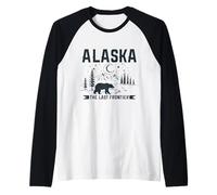 Alaska The Last Frontier Nature Lover Vintage Souvenir Raglan Baseball Tee