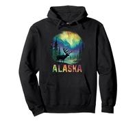 Alaska The Last Frontier Northern Lights Vintage Souvenir Pullover Hoodie