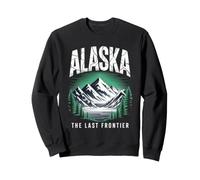 Alaska The Last Frontier Retro Mountain Lake Graphic Sweatshirt