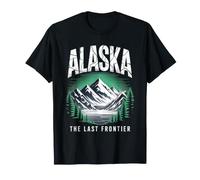 Alaska The Last Frontier Retro Mountain Lake Graphic T-Shirt