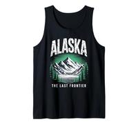 Alaska The Last Frontier Retro Mountain Lake Graphic Tank Top