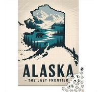 Alaska︰ The Last Frontier Travel Poster, Classic Jigsaw Puzzle, 1000 Pieces, 52x38cm/1000pcs
