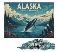 Alaska The Last Frontier Vintage Jigsaw Puzzle for Adults, 1000 Pieces | New Year puzzle activity with activity for family time during indoor leisure.