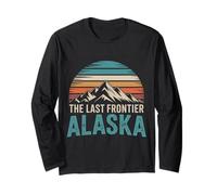 Alaska The Last Frontier Vintage Retro Mountains Nature Long Sleeve T-Shirt