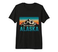 Alaska The Last Frontier Vintage Retro Mountains Nature Premium T-Shirt