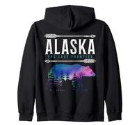 Alaska The Last Frontier Vintage Souvenir Zip Hoodie