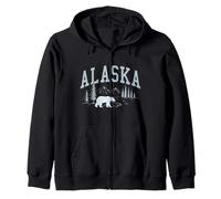 Alaska The Last Frontier Vintage Souvenir Zip Hoodie