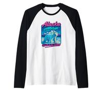 Alaska Travel Vacation Polar Bear Retro 90s Tourist America Raglan Baseball Tee