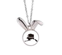 Alaska USA Map Stars Stripes Flag Rabbit Necklace Pendant Bunny Animal Jewelry Gift
