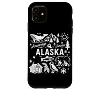 Alaska USA State Symbols Vintage Souvenir Cute Doodle Case for iPhone 11