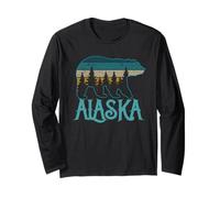 Alaska Vintage Grizzly Bear Nature Hiking Souvenir Gift Long Sleeve T-Shirt