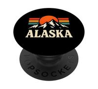 Alaska Vintage Mountain Sunset Wilderness Wildlife Outdoors PopSockets Adhesive PopGrip