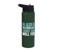 Alaska Where the Wild Things are Well Fed Alaska Stainless Steel Insulated Water Bottle