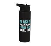 Alaska Where the Wild Things are Well Fed Alaska Stainless Steel Insulated Water Bottle