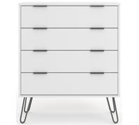 Alaska White 4 Drawer Chest with Hairpin Legs