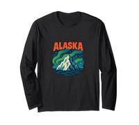 Alaska Wilderness Retro Northern Adventure Midnight Sun Long Sleeve T-Shirt