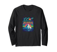 Alaska Wilderness Retro Northern Adventure Midnight Sun Long Sleeve T-Shirt