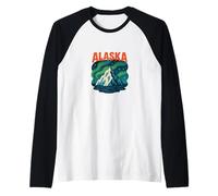 Alaska Wilderness Retro Northern Adventure Midnight Sun Raglan Baseball Tee