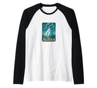 Alaska Wilderness Retro Northern Adventure Midnight Sun Raglan Baseball Tee