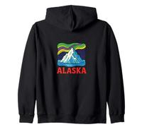 Alaska Wilderness Retro Northern Adventure Midnight Sun Zip Hoodie
