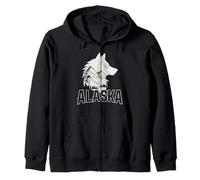 Alaska Wolf The Last Frontier Vintage Souvenir Zip Hoodie
