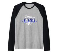 Alaskan Bear Alaska The Last Frontier Vintage Retro Raglan Baseball Tee