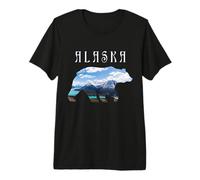 Alaskan Bear with Lake and Mountain Alaska Premium T-Shirt