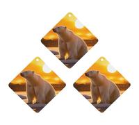 Alaskan Bears in Sunset Funny Car Air Fresheners 3pcs Long Lasting Scent Automotive Hanging Scented Cards Tablets