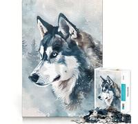 Alaskan Husky Jigsaw Puzzles for Adults1000 Pieces DownTime Game Calm Daily Fun Challenge Nice Art (50x75cm)