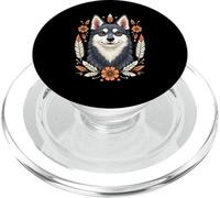 Alaskan Klee Kai Dog Owner Floral Design PopSockets PopGrip for MagSafe