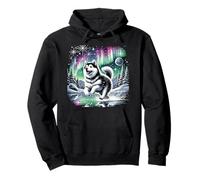 Alaskan Klee Kai Dog Owner Under Aurora Pullover Hoodie
