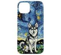 Alaskan Klee Kai Starry Night Cute Dog Lover Artwork Case for iPhone 15 Plus