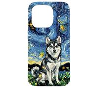 Alaskan Klee Kai Starry Night Cute Dog Lover Artwork Case for iPhone 15 Pro