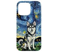 Alaskan Klee Kai Starry Night Cute Dog Lover Artwork Case for iPhone 15 Pro Max