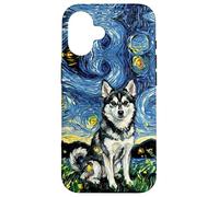 Alaskan Klee Kai Starry Night Cute Dog Lover Artwork Case for iPhone 16