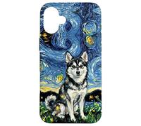Alaskan Klee Kai Starry Night Cute Dog Lover Artwork Case for iPhone 16 Plus