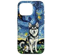Alaskan Klee Kai Starry Night Cute Dog Lover Artwork Case for iPhone 16 Pro