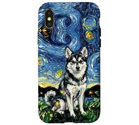 Alaskan Klee Kai Starry Night Cute Dog Lover Artwork Case for iPhone X/XS