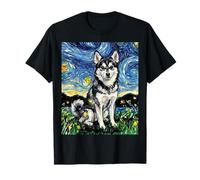 Alaskan Klee Kai Starry Night Cute Dog Lover Artwork T-Shirt
